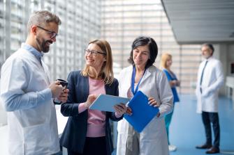 group of doctors talking